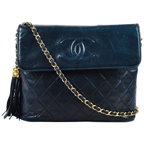 navy blue chanel purse - vintage navy blue chanel bag.